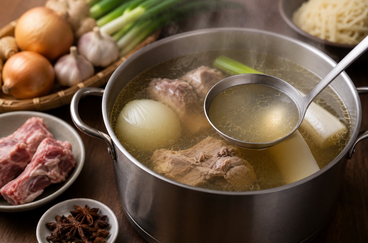 Bí quyết nấu nước dùng mì trong và ngọt tự nhiên